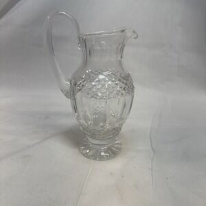 Cut Crystal Small Pitcher/Jug Unmarked 7.5" Tall Excellent Condition